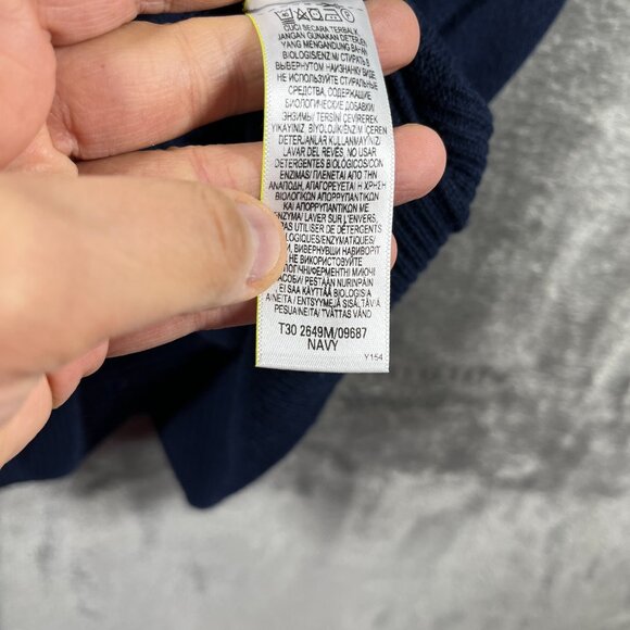 M&S Sweater Mens Large Blue Extra Fine Lambswool V-Neck Knit Preppy - Picture 8 of 11